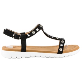 Bestelle Komfortable flade sandaler sort