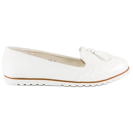 Super Me Hvide loafers med frynser