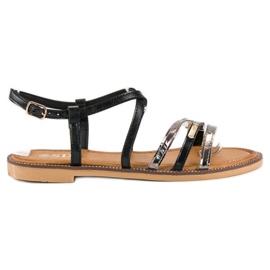 SDS Elegante flade sandaler sort