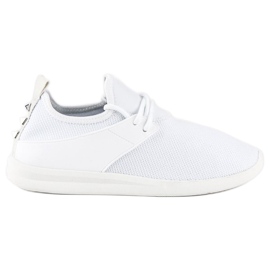 Super Me Hvide tekstilsneakers