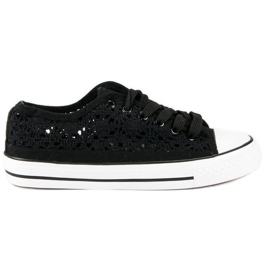 Sneakers med blonder sort