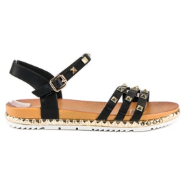 Anesia Paris Rock Flat Sandaler sort