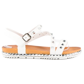 Anesia Paris Hvide sandaler med nitter