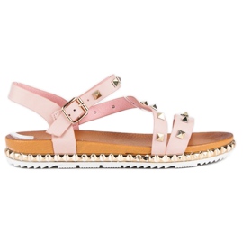 Anesia Paris Pink sandaler med nitter lyserød