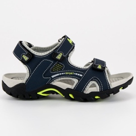 American Club Navy amerikanske velcro sandaler blå