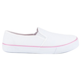 McKey Hvide tekstil slipons