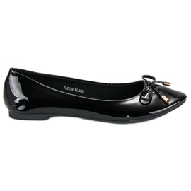 Ideal Shoes Sortlakerede ballerinaer