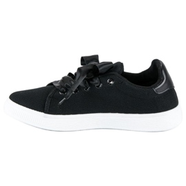 Tekstil sneakers med snøre sort