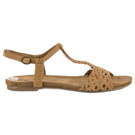 Corina Flade sandaler i stof brun