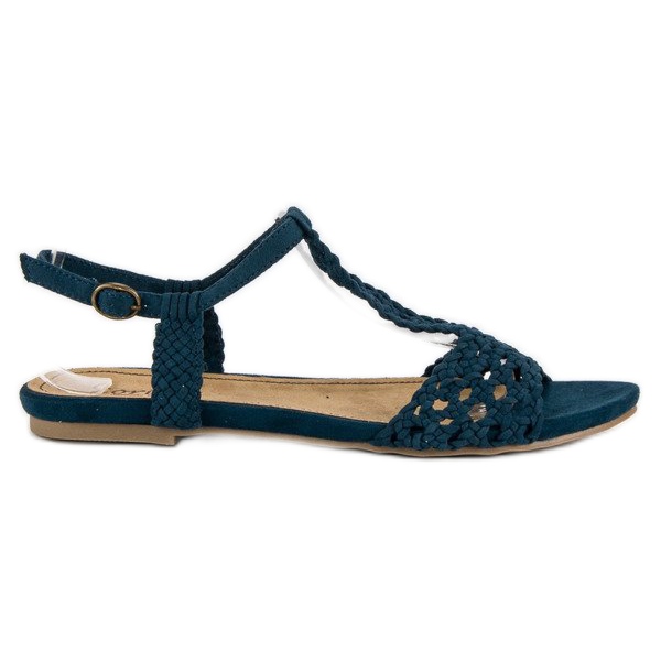 Corina Flade sandaler i stof blå