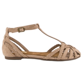 Corina Flettede flade sandaler brun