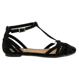 Corina Flettede flade sandaler sort