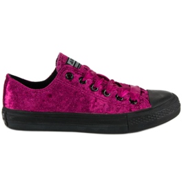 Andy Z Fuchsia velour sneakers lyserød