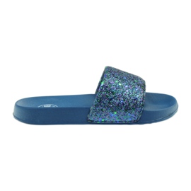 Profilerede tøfler Big Star glitter marine blå