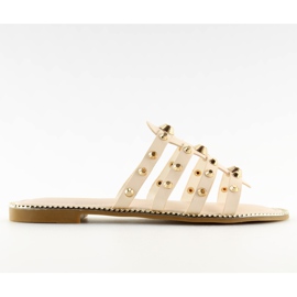 Beige hjemmesko med nitter 99-41 Beige
