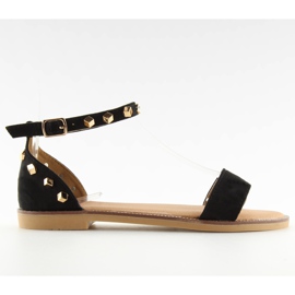Sorte sandaler med nitter 117-11 sort