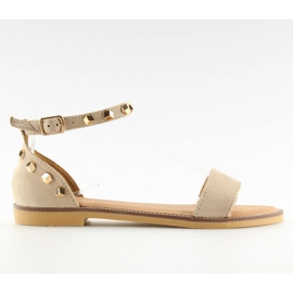 Beige sandaler med nitter 117-11 beige