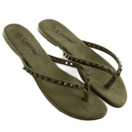 Flip-flops med DD26 grønne pyramide nitter