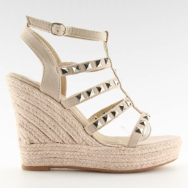 Beige espadriller på kiler 3811-17 Beige
