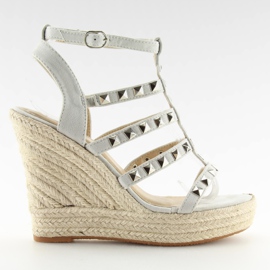 Grå Espadriller på kiler, grå 3811-17 Grå