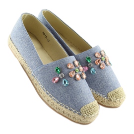 Espadriller med blå sten 8215 L.BLÅ