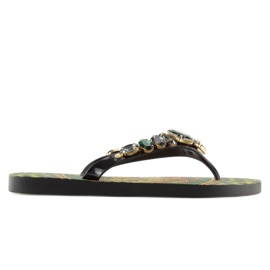 Flip-flops med sten 8250 Grøn sort
