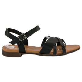 L. Day Sorte flade sandaler