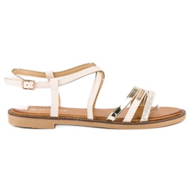 Bestelle Beige sandaler fastgjort med et spænde