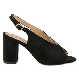 Lovery Stilfulde højhælede sandaler sort