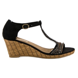 Corina Sorte sandaler på kile