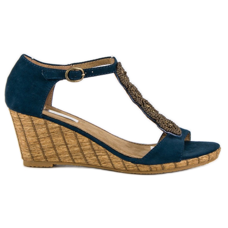 Corina Dekorative kile-sandaler blå