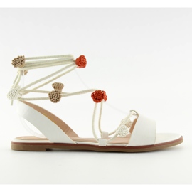 Hvide sandaler med bundet ankel SR-2687
