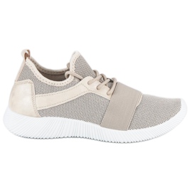 Beige slip-on sko