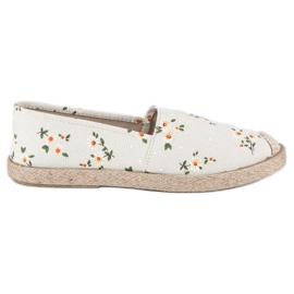 Vices Espadriller med skruestik til blomster hvid
