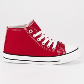 Bundet sneakers over ankelen rød