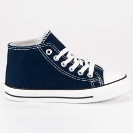 Bundet Sneakers Over Ankel marine blå