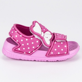 American Club Amerikanske polka-dot sandaler lyserød
