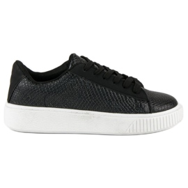 Sorte sneakers med slangetryk