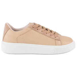 Brune sneakers med slangeprint