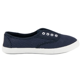 Polkaprikkede slip-on sneakers blå