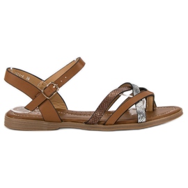 Small Swan Klassiske brune sandaler grå