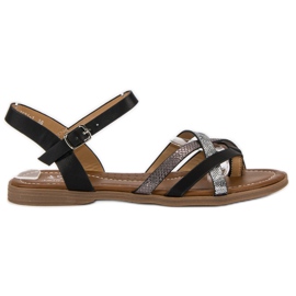 Small Swan Klassiske sorte sandaler grå