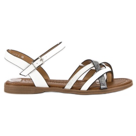 Small Swan Klassiske hvide sandaler grå