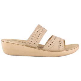 Beige kile hjemmesko