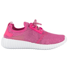 Gennembrudte pink sneakers lyserød