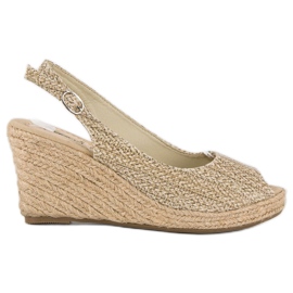 Beige kile espadriller