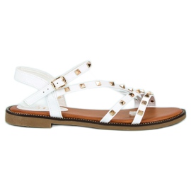 SDS Flade sandaler med nitter hvid