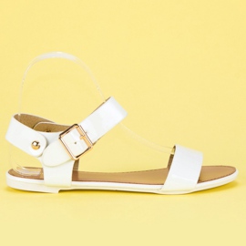 Vices Hvide sandaler med flade skruestik