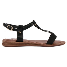 Super Mode Klassiske sorte sandaler