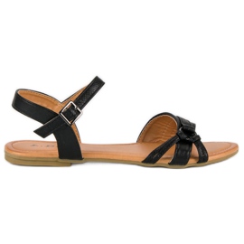 L. Day Sorte flade sandaler